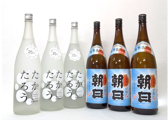 【朝日酒造】朝日（25度1800ml)３本・たかたろう(25度1800ml)３本(計６本)